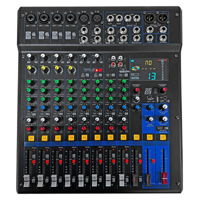 5 Core Audio DJ Mixer 12-kanals ljudkortskonsol med 99 DSP-effekt 48V Phantom Power