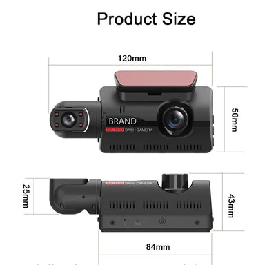 1080P Dual Lens Bil DVR Dash Cam Video Recorder G-Sensor Front och Inside Kamera