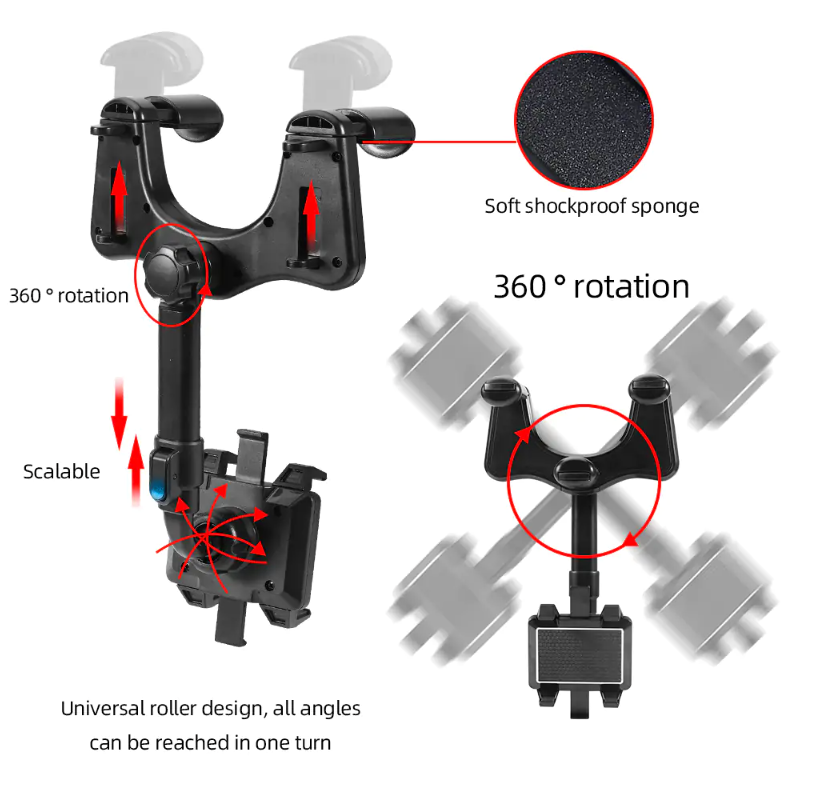 360° roterbar smarttelefon bilhållare