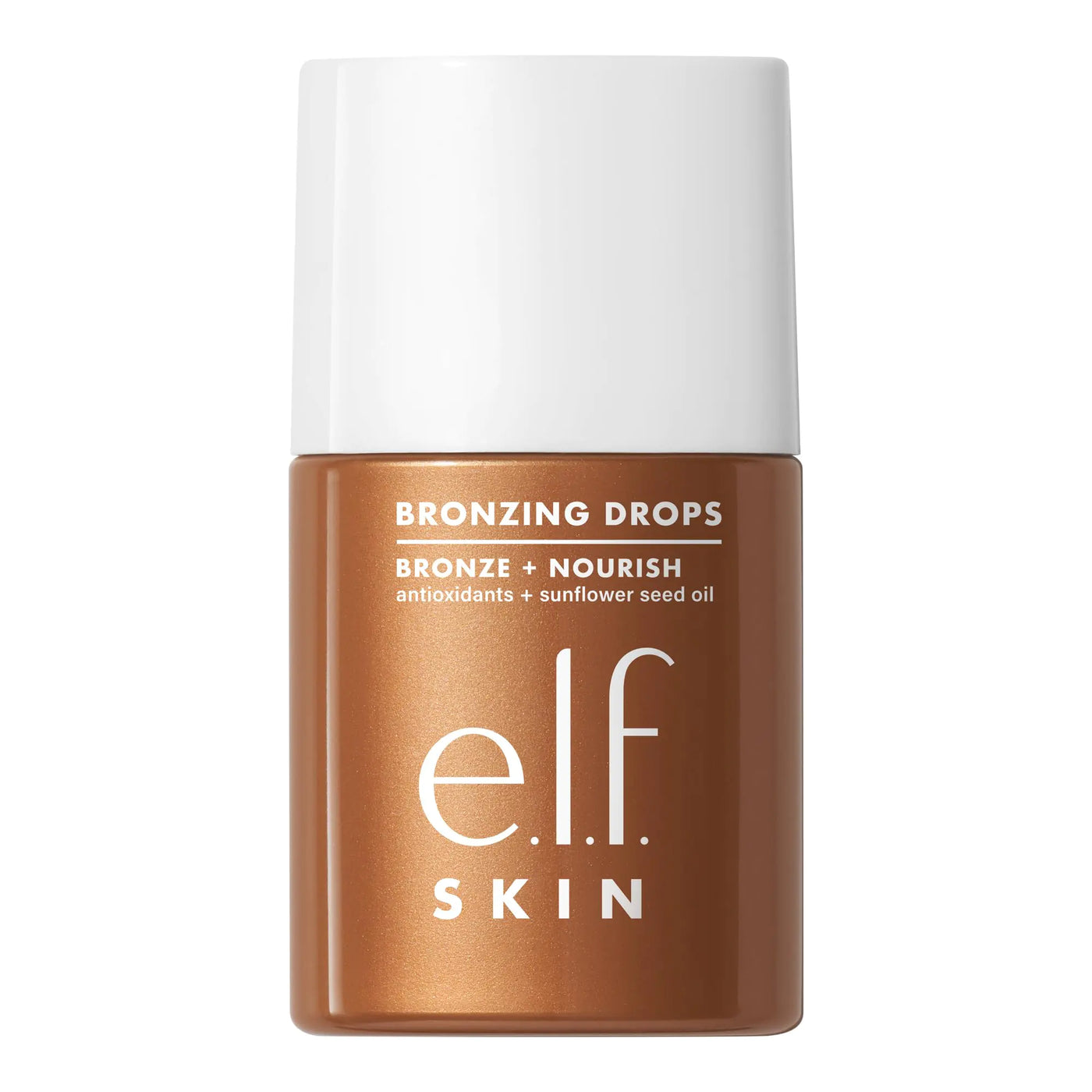 elf SKIN Bronzing Drops, flytande bronzer för ansikte och hud, skapar en solkysst lyster, infunderad med vitamin E, vegan och grymhetsfri, kopparguld