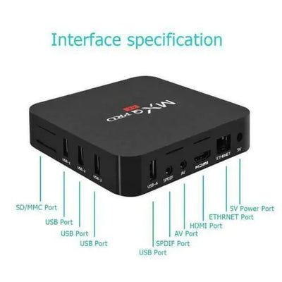 MXQ Pro 4K Ultra HD 64Bit Wifi Android 7.1 Quad Core Smart TV Box Media Player