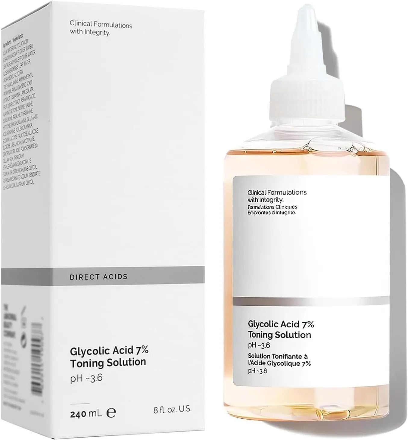 240ML Glycolic Acid 7% Toner,Glycolic Sour 7% Toning,KeepThe Skin Moist,Exfoliate, Exfoliating Serum for Face,Hydrates and Reduces Skin Blemishes (8.12 f.oz)