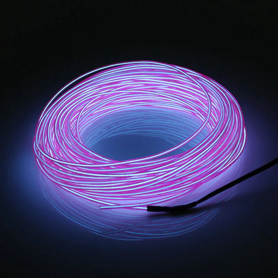 Neon LED Light Glow EL Wire String Strip Rep Rör Dekor Bilfest + Controller