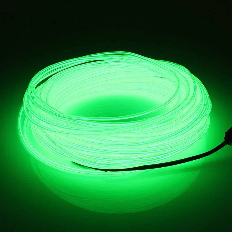 Neon LED Light Glow EL Wire String Strip Rep Rör Dekor Bilfest + Controller