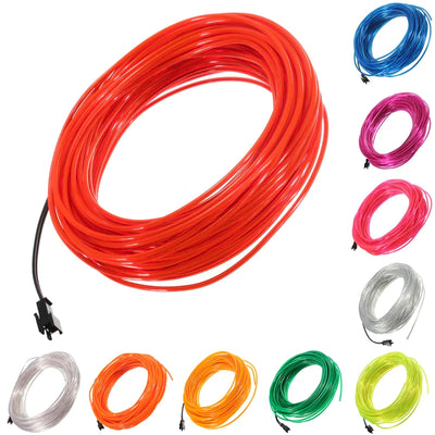 Neon LED Light Glow EL Wire String Strip Rep Rör Dekor Bilfest + Controller